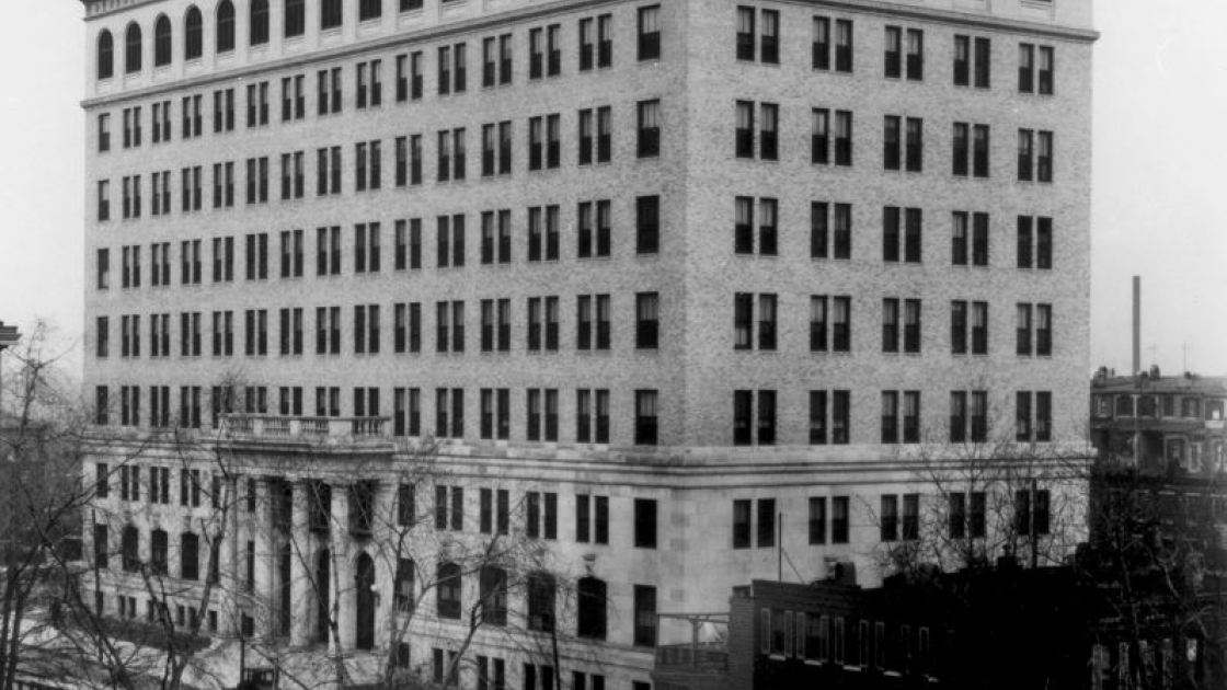 The original Johns Hopkins public health school building, Baltimore, in its early years